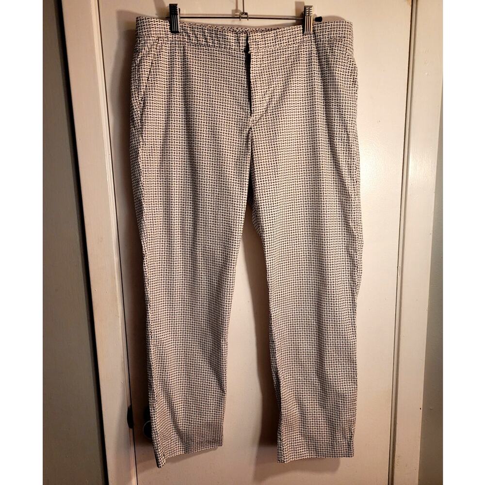 Tommy Hilfiger Harper Houndstooth Pants 10 Slim Crop Stretch Preppy Workwear